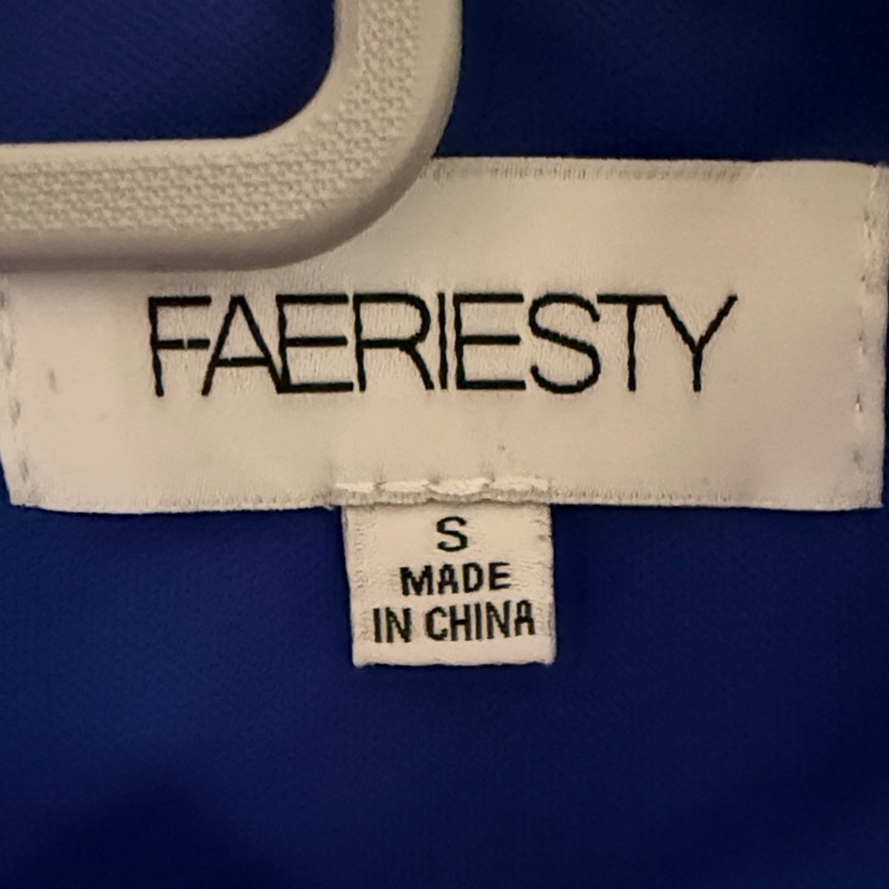 Royal Blue Puff Sleeve Midi Dress NWOT - Picture 2 of 3
